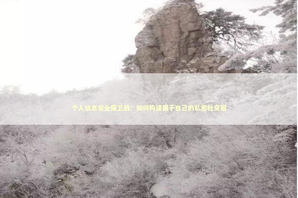个人信息安全保卫战:如何构建属于自己的私密社交圈 个人信息安全保卫战:如何构建属于自己的私密社交圈 IT技术