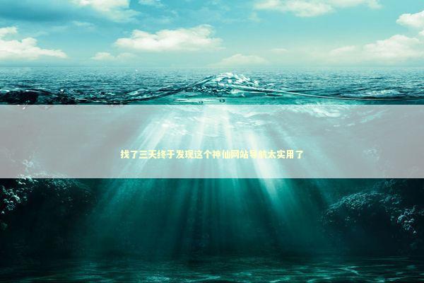 找了三天终于发现这个神仙网站导航太实用了 IT技术